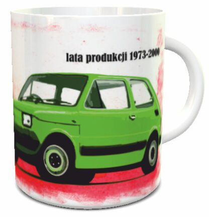 Fiat 126p zielony - kubek prezent Auta PRLu
