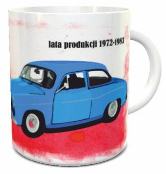 Kubek z nadrukiem kultowe polskie auta - Syrenka 105 niebieska