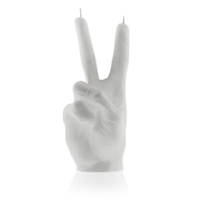 Świeca Hand PEACE White