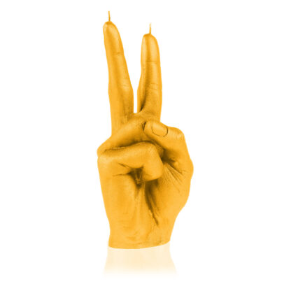 Świeca Hand PEACE Yellow