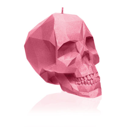 Świeca Skull Low-Poly Pink Big