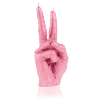 Świeca Hand PEACE Pink