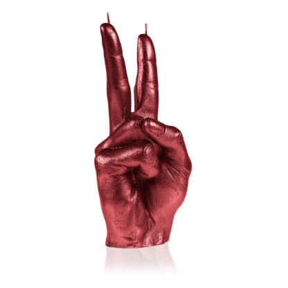Świeca Hand PEACE Red Metallic