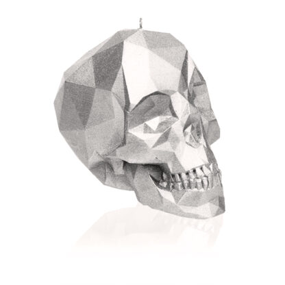 Świeca Skull Low-Poly Silver Small