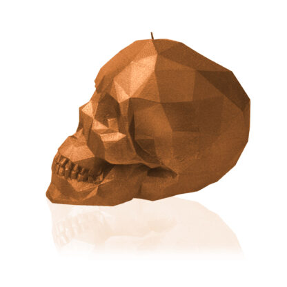 Świeca Skull Low-Poly Gold Big