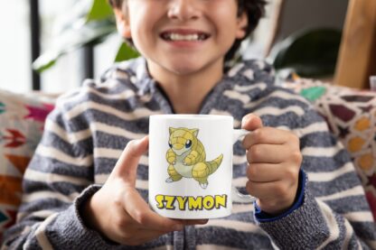Kubek z nadrukiem do herbaty dla dzieci prezent POKEMON SANDSHREW imię