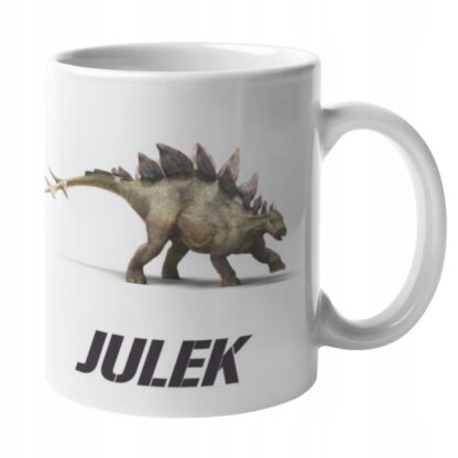 Kubek z nadrukiem do herbaty JURASSIC PARK JURAJSKI dinozaur STEGOZAUR IMIĘ