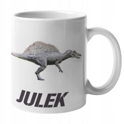Kubek z nadrukiem do herbaty JURASSIC PARK JURAJSKI dionzaur dinozaury IMIĘ