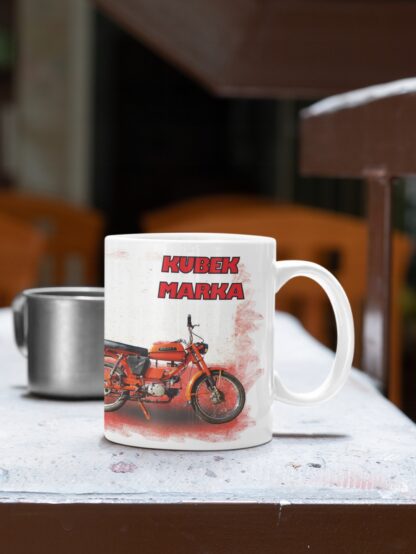 Kubek z nadrukiem kubki do kawy Zabytkowe Motocykle PRL ROMET OGAR + IMIĘ