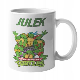 Kubek z nadrukiem do herbaty prezent Wojownicze Żółwie Ninja Turtles + IMIĘ