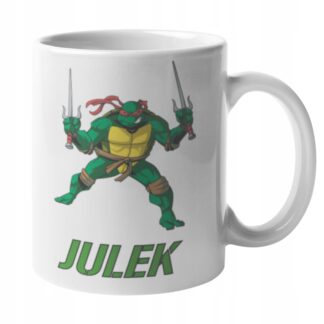 Kubek z nadrukiem do herbaty Wojownicze Żółwie Ninja Turtles Raphael + IMIĘ