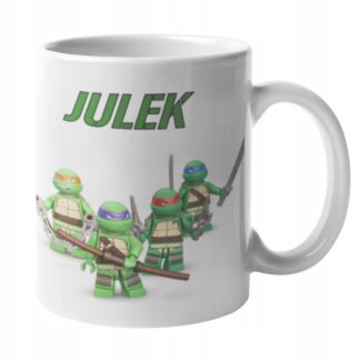 Kubek z nadrukiem do herbaty Wojownicze Żółwie Ninja LEGO Turtles + IMIĘ