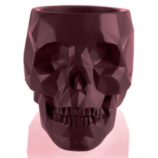 Donica Skull Low-Poly Maroon Poli 24 cm